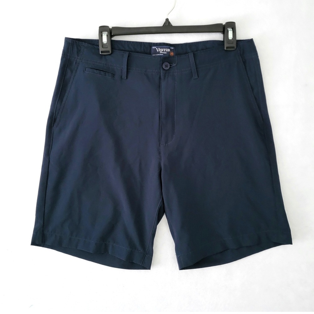 Visitor Premium Golf Shorts Men's 32 Navy Blue Performance